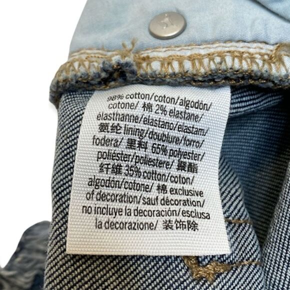 PINK Victoria's Secret High-Waist Denim Distressed Raw Hem Shorts Size 8 or W28 - Picture 3 of 4